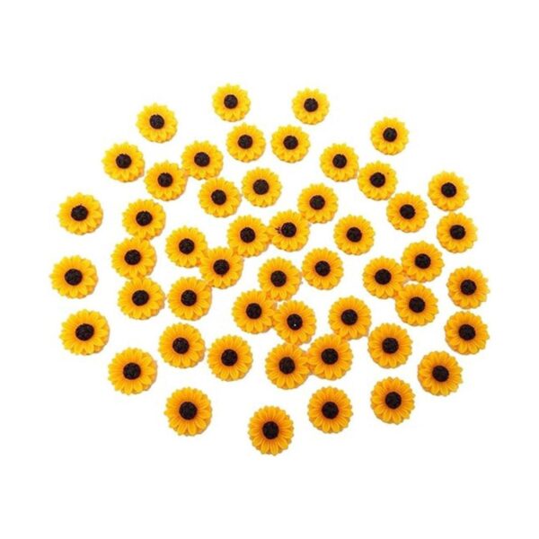 Honbay 60 abalorios de girasol con parte trasera plana de