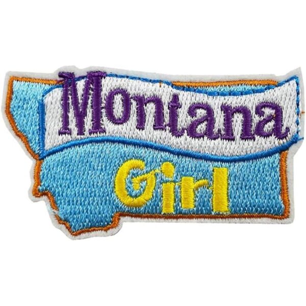 Parche bordado para coser o planchar diseño de Montana Girl_1