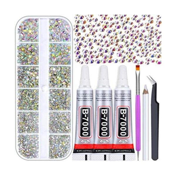 Audab Kit de pegamento de diamantes de imitación con
