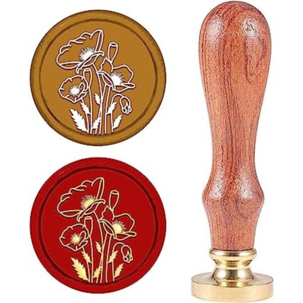 CRASPIRE Sello de cera de amapola vintage sellos de cera_1