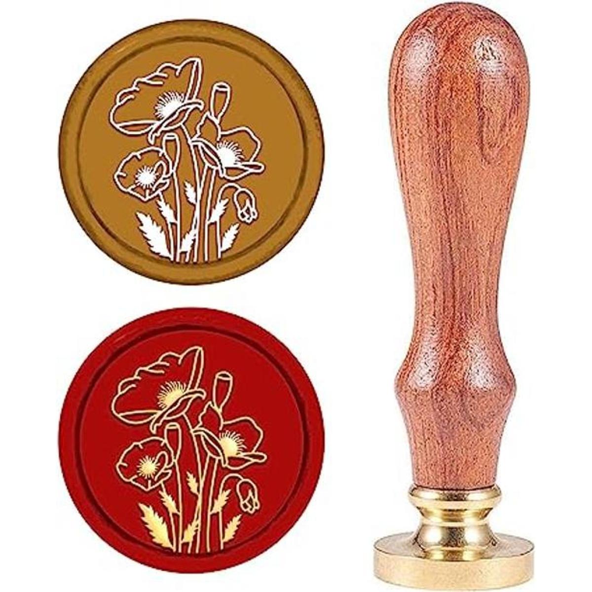 CRASPIRE Sello de cera de amapola vintage sellos de cera