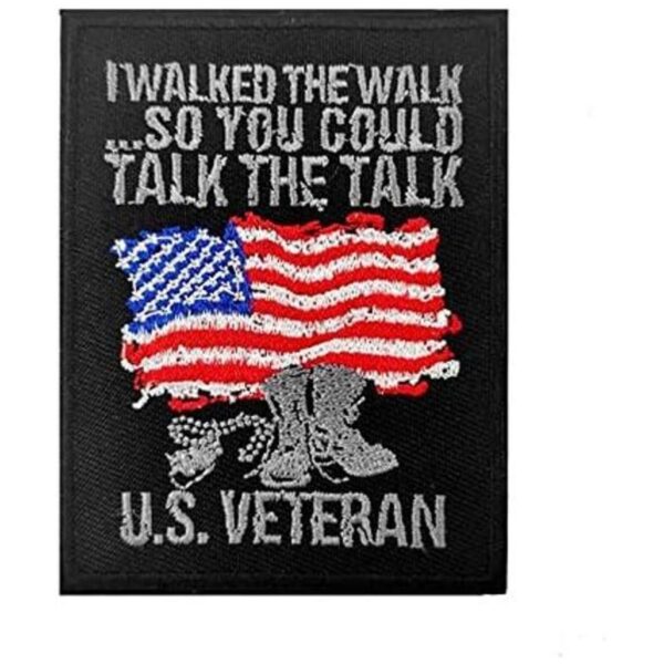 Parche bordado con texto en inglés I Walked The Walk_1