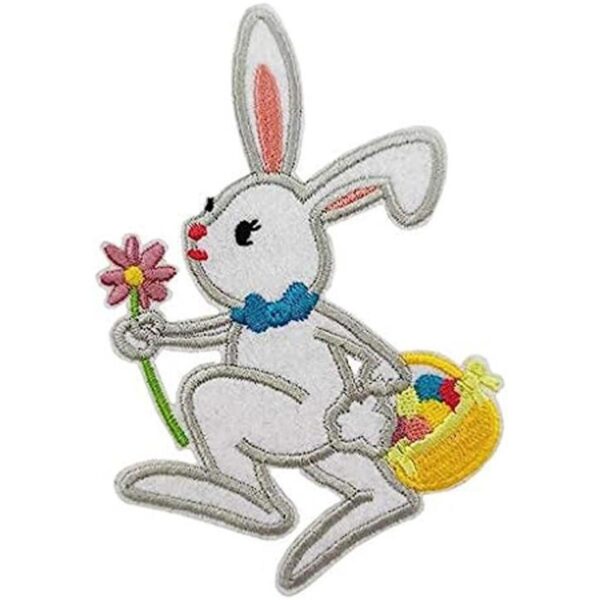Parche bordado para coser o planchar con diseño de conejo_1