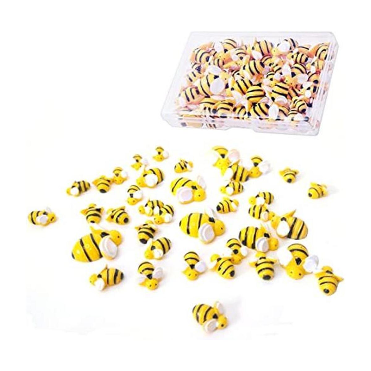 glacely 60 abejas de resina pequeñas adornos de abeja en