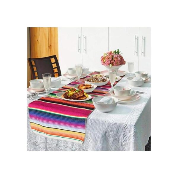 Fowecelt Camino de mesa de sarape mexicano de 14 x 80