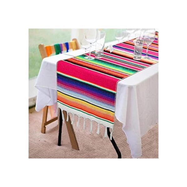 Fowecelt Camino de mesa de sarape mexicano de 14 x 80