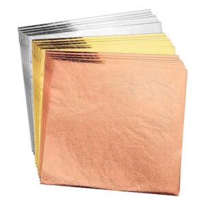 200pcs BUBIMON Imitation Rose Silver Gold Leaf Sheets Gold_1