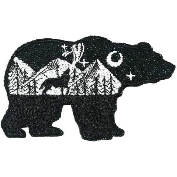 Parche bordado para planchar con purpurina y diseño de oso_1