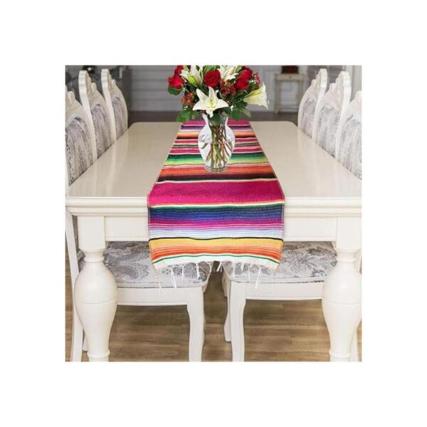 Fowecelt Camino de mesa de sarape mexicano de 14 x 80