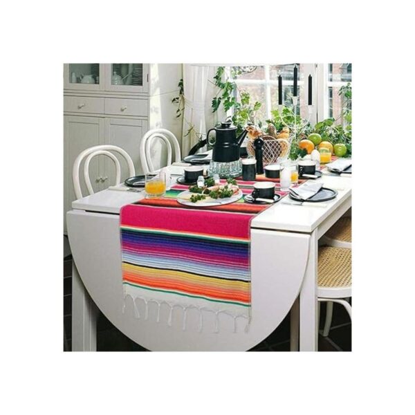 Fowecelt Camino de mesa de sarape mexicano de 14 x 80