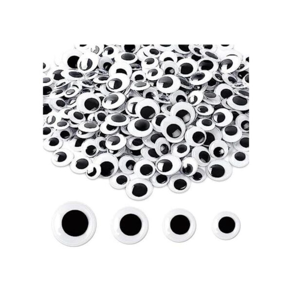 UPINS 300 piezas redondas de plástico negro con ojos que_1