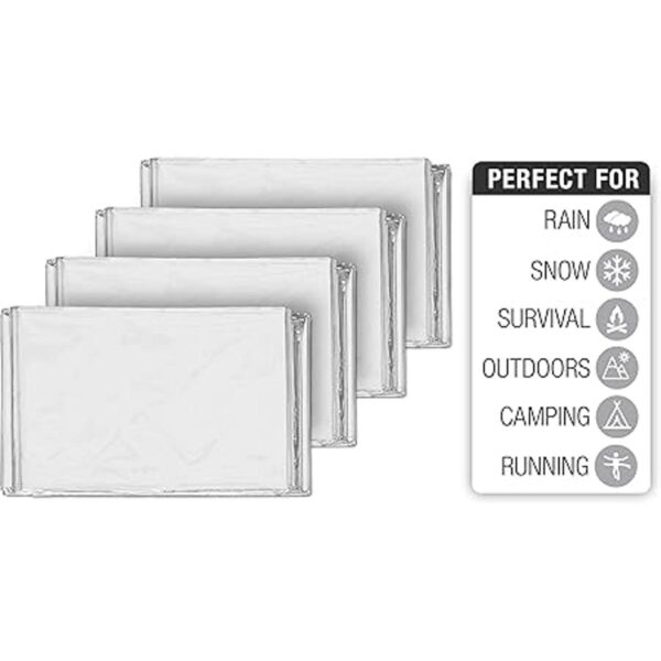Mantas térmicas de mylar para emergencias 4 unidades;