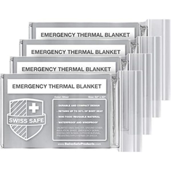 Mantas térmicas de mylar para emergencias 4 unidades;