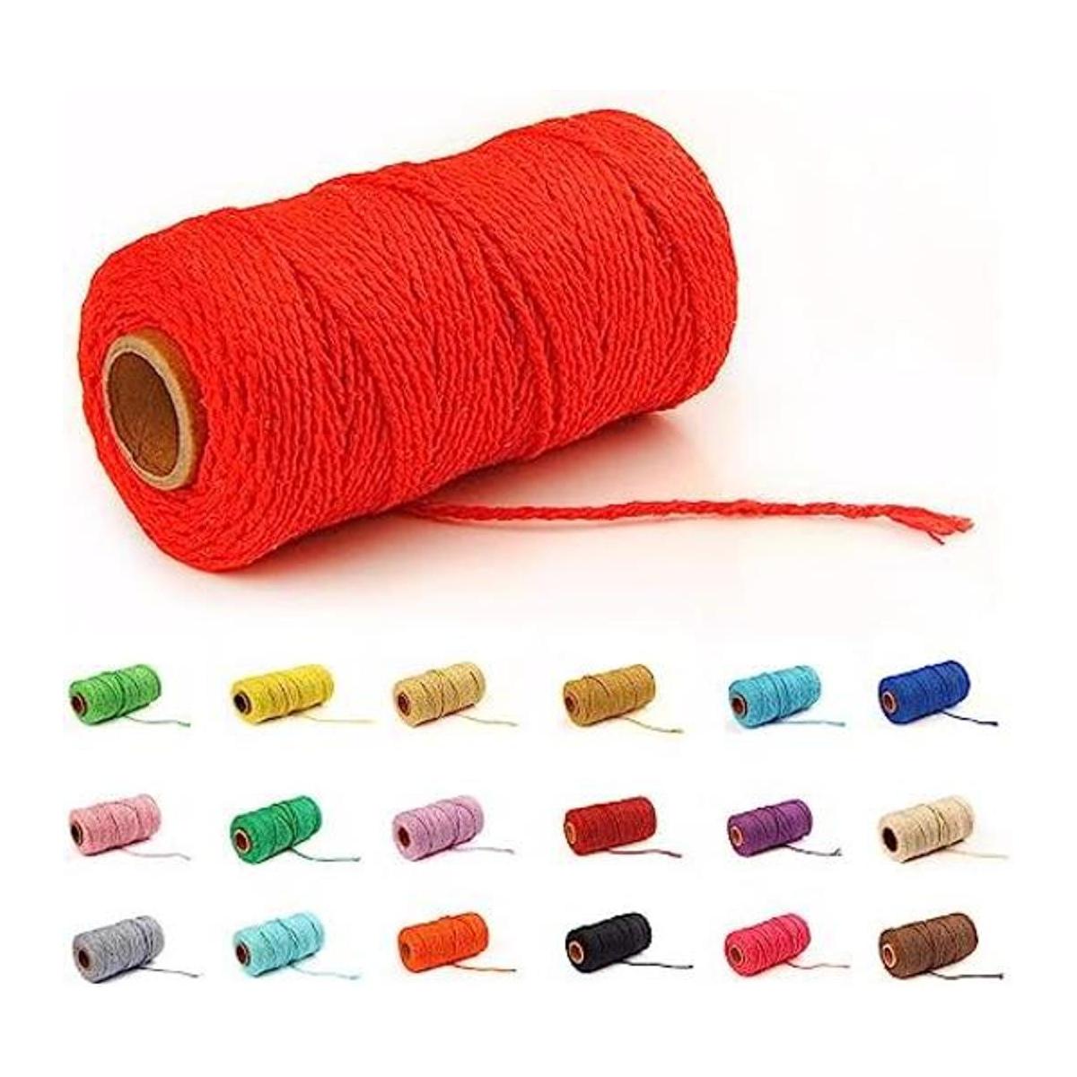 Cuerda de algodón de macramé de 0.079 in y 109 yardas