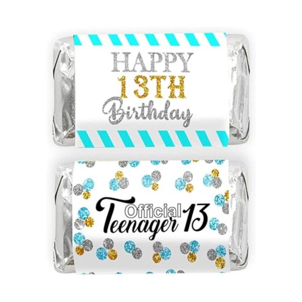 Mini pegatinas para envolver caramelos de 13 cumpleaños_1
