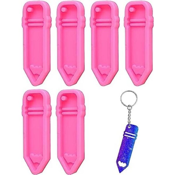 DIYstore Juego de 6 moldes de silicona en forma de lápiz