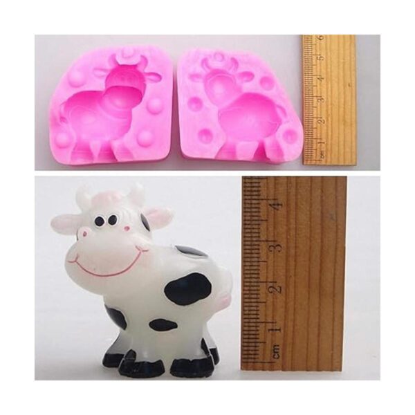 Moldes de vela de vaca mini 3D molde de jabón de silicona_2
