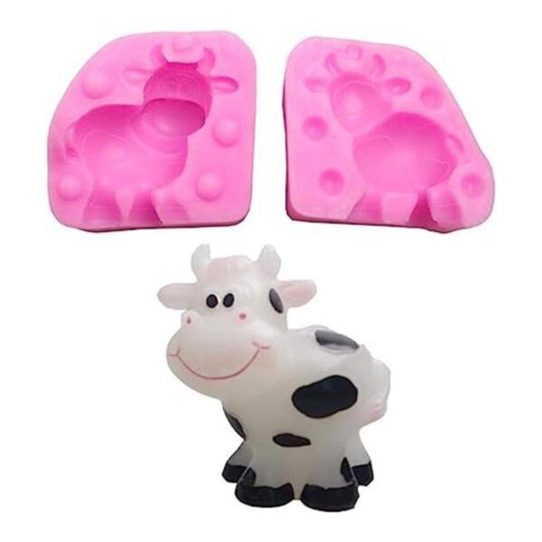 Moldes de vela de vaca mini 3D molde de jabón de silicona_1