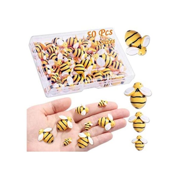 CCOZN 50 piezas de abejas pequeñas de resina decoración