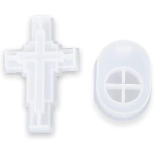 Molde de resina Jesús Cross con base de silicona para_1