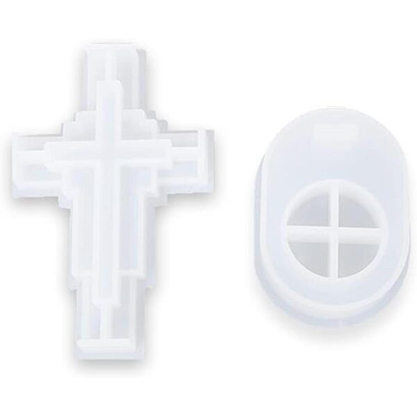 Molde de resina Jesús Cross con base de silicona para_1