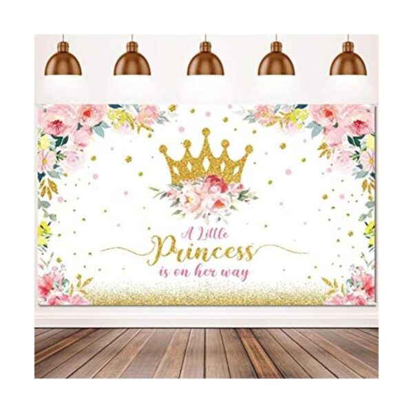 Telón de fondo de baby shower pequeña princesa_1