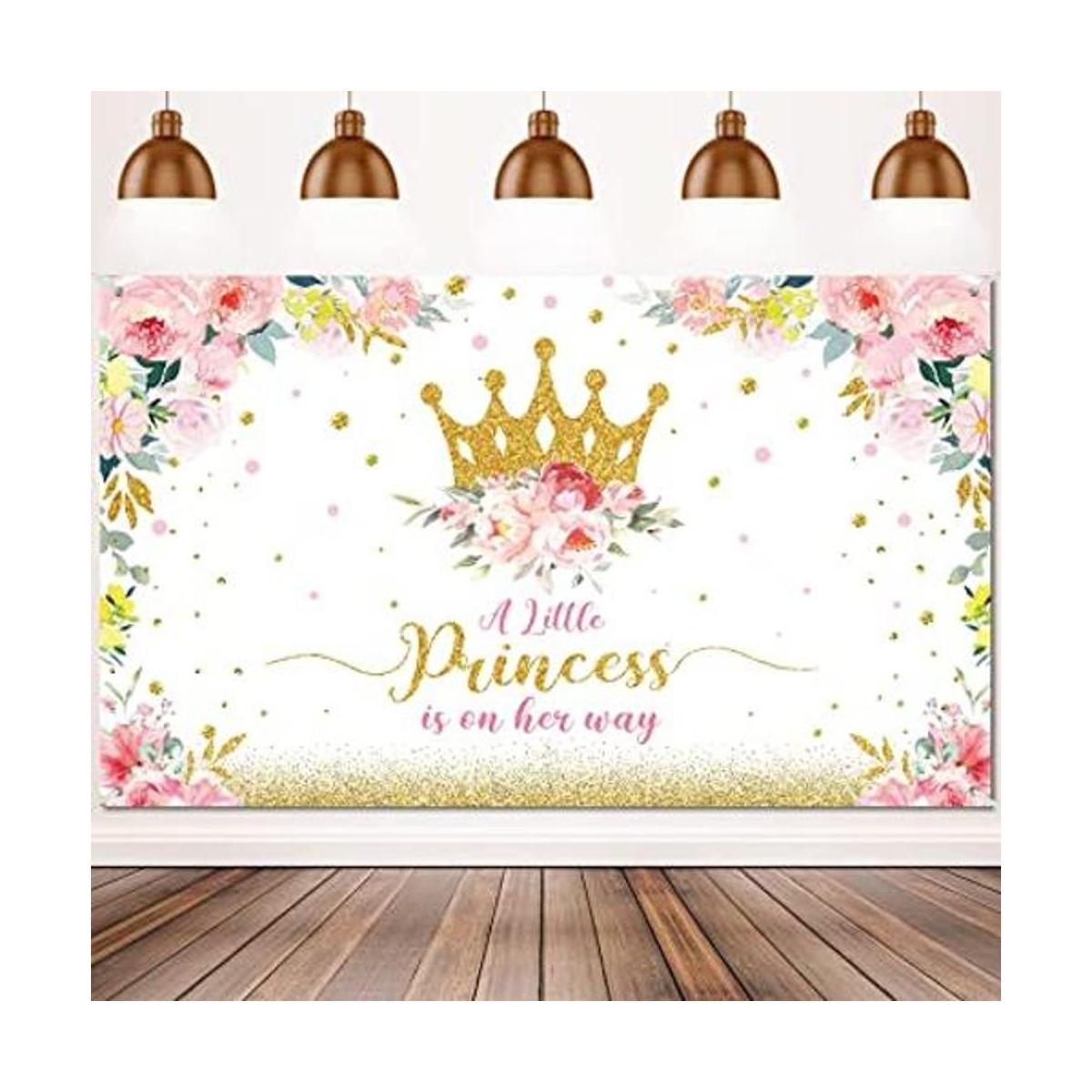 Telón de fondo de baby shower pequeña princesa