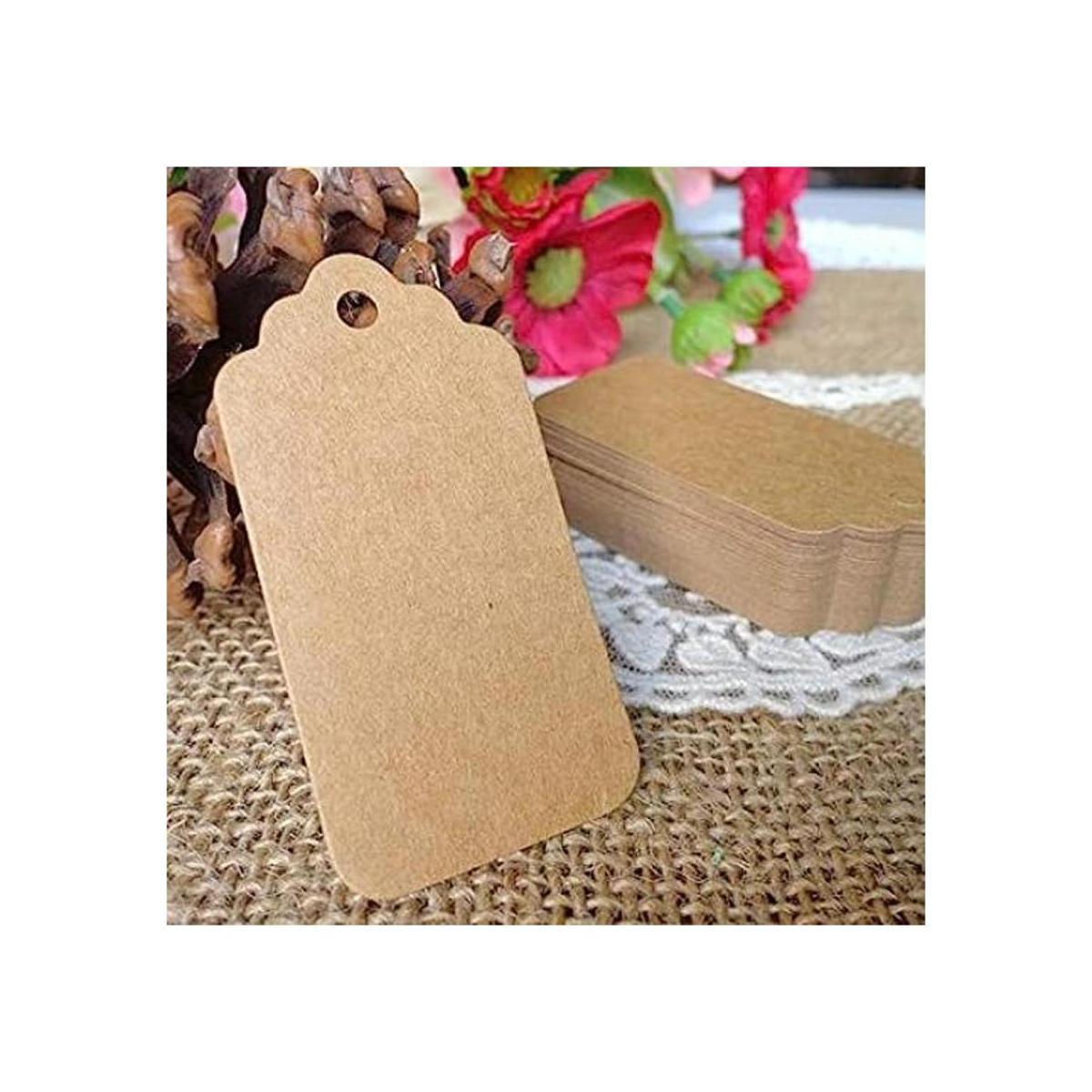 100 etiquetas de papel kraft grandes para regalo de