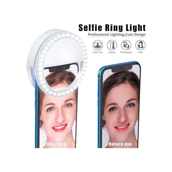 Meifigno Anillo de luz para selfie recargable con 36_4