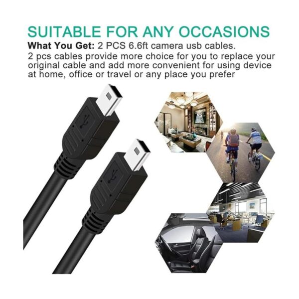 Paquete de 2 cables de alimentación USB de 6 pies para_5