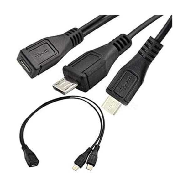 divisor micro USB 1 hembra a 2 machos cable de carga_2