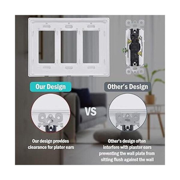 CML Placa de pared decoradora sin tornillos de 3 bandas