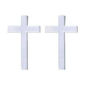 Parche de cruz blanca 2 piezas diseño de Christian Jesús_1