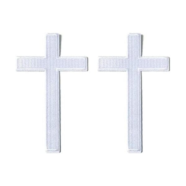 Parche de cruz blanca 2 piezas diseño de Christian Jesús_1