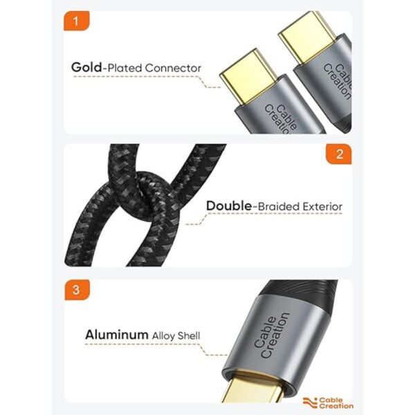 Cable USB C corto a USB C cable USB C de carga rápida