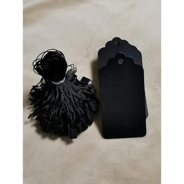 Cshopcc 100 etiquetas negras para colgar etiquetas de_1