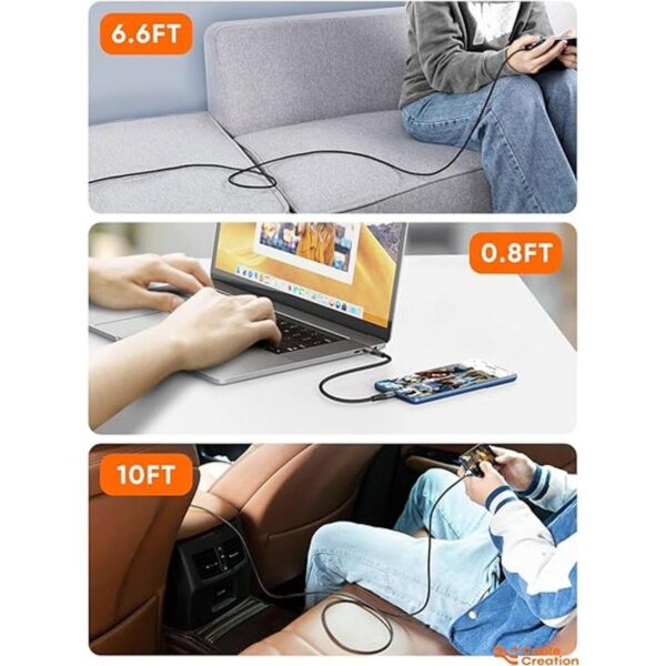 Cable USB C corto a USB C cable USB C de carga rápida