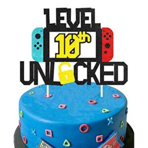 KAPOKKU Nivel 10th Cake Topper para videojuegos temáticos