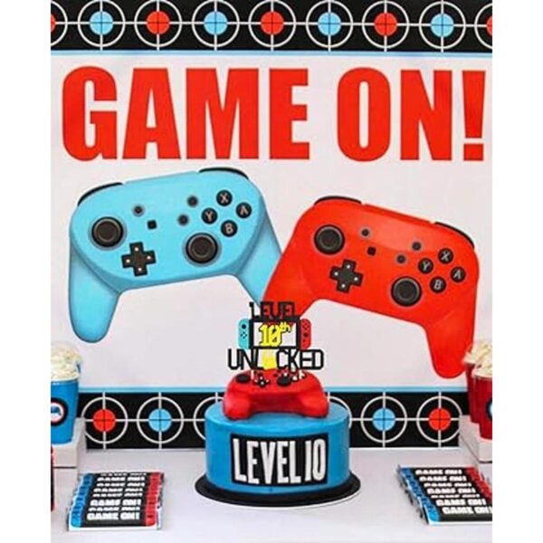 KAPOKKU Nivel 10th Cake Topper para videojuegos temáticos