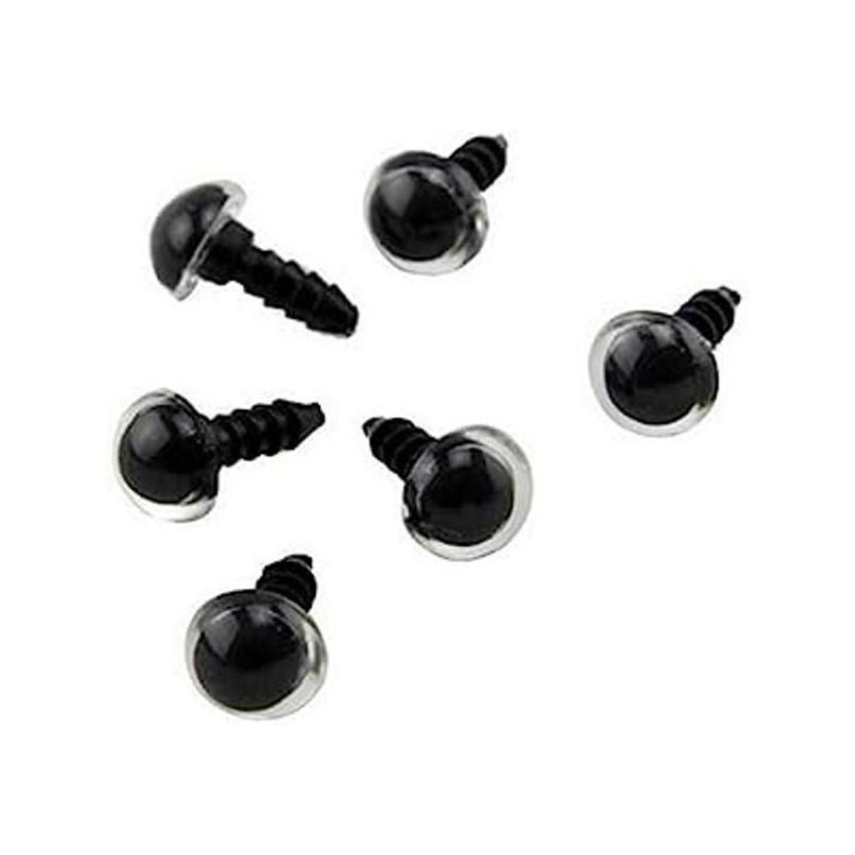 50 piezas de plástico transparente y negro con tornillo de
