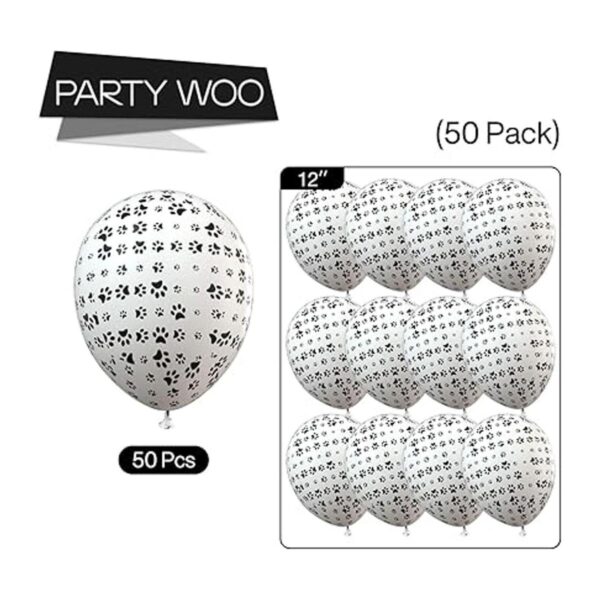 PartyWoo Globos de pata 50 globos de látex con estampado_5