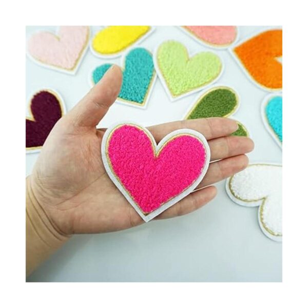 SaktopDeco 12 parches de chenilla con diseño de corazón_4