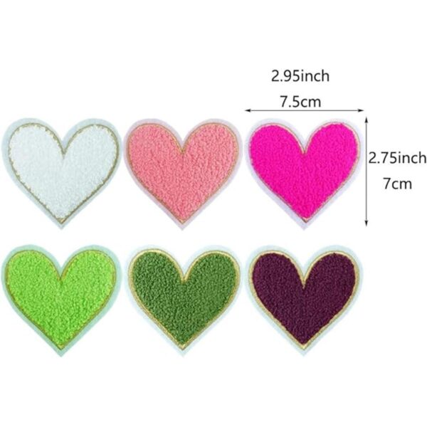SaktopDeco 12 parches de chenilla con diseño de corazón_3