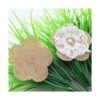 ozxchixu 12pcs Burlap Encaje Flor Con Perla Color Natural_6