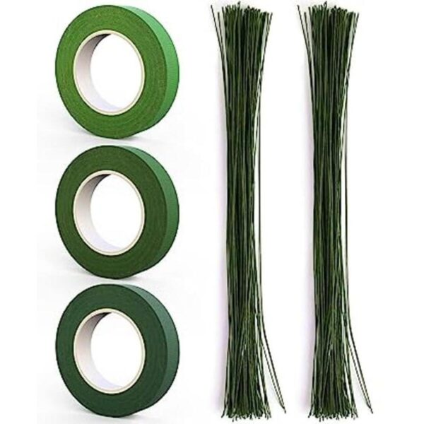 GLAMFIELDS 200 piezas de alambre de tallo floral verde de_1