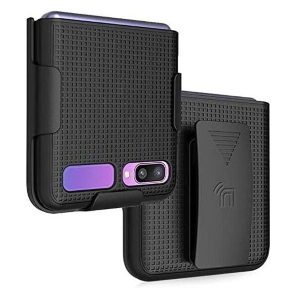 Funda con clip para Galaxy Z Flip Nakedcellphone Negro_1