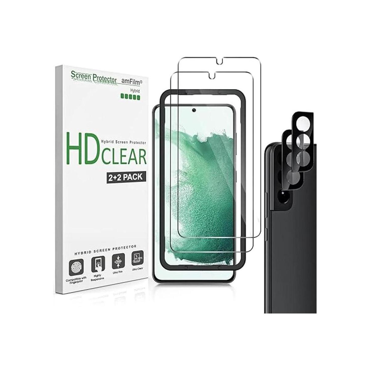 amFilm Paquete de 2 protectores de pantalla híbridos para