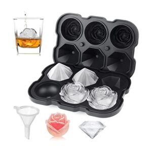 Mikiwon Bandeja de cubitos de hielo rosa de 2 pulgadas