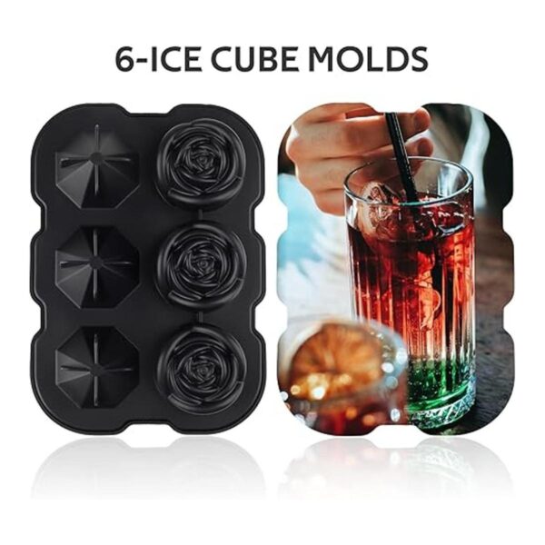 Mikiwon Bandeja de cubitos de hielo rosa de 2 pulgadas