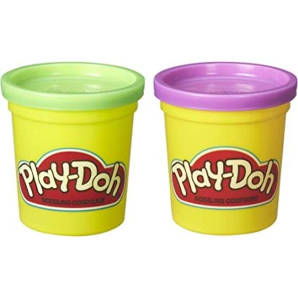 PlayDoh Pack de 2 latas morado y verde_1